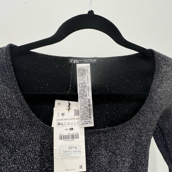 Black Long sleeve top shimmery - Picture 3 of 4